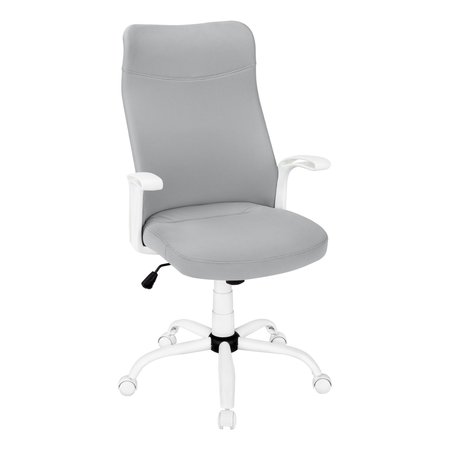 MONARCH SPECIALTIES Office Chair, Adjustable Height, Swivel, Ergonomic, Armrests, Computer Desk, Work, Metal, White I 7324